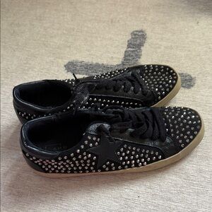 Black Studded Star Kids Sneakers - Brand Unknown
